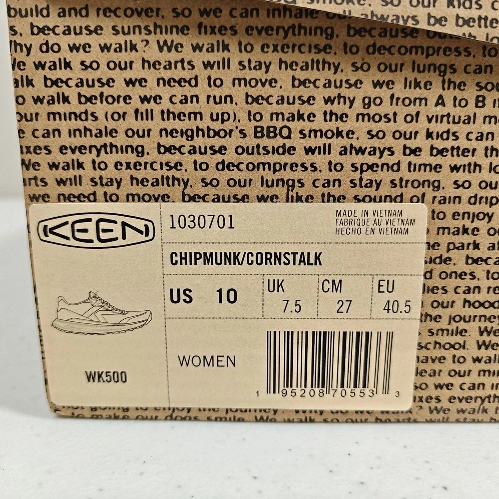 KEEN WK500 Walking Shoes Women's 10 Chipmunk Cornstalk Lightweight New 1030701 - Picture 9 of 9